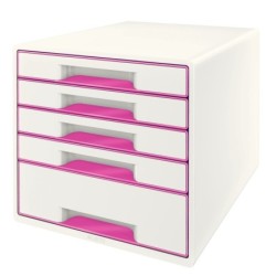 LEITZ Schubladenboxen Schubladenbox WOW 5Sch.pink 5214-20-23 DIN A4 2