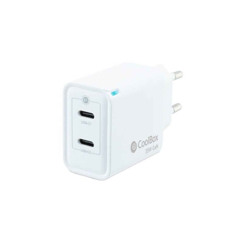 Coolbox Cargador Gan 35W USB-C/USB-C PARED