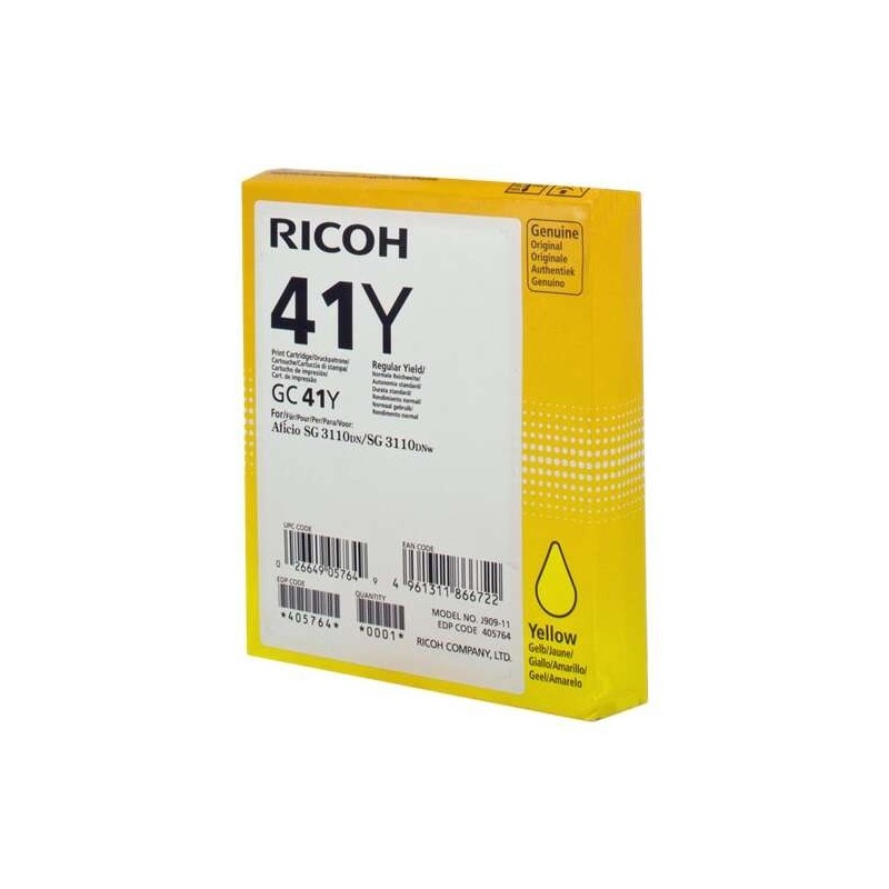 Ricoh 405764 cartuccia d&#039;inchiostro 1 pz Originale Resa standard Gial