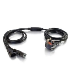 C2G Cbl/3m BS 1363 to 2x C13 Y-Cable Nero (C2G Power Cord Splitter - 