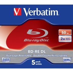 Verbatim BD-RE DL 50GB 2 x 5 Pack Jewel Case 5 pz (VERBATIM BD-RE DUA