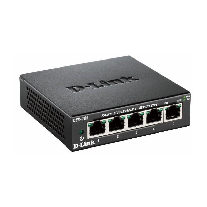 D-Link DES-105 Non gestito L2 Nero (DES-105/E FAST ETHERNET SWITCH - 