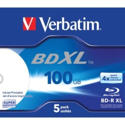 Verbatim BD-R XL 100GB* 4x Ampia area stampabile a getto d&#039;inchiostro