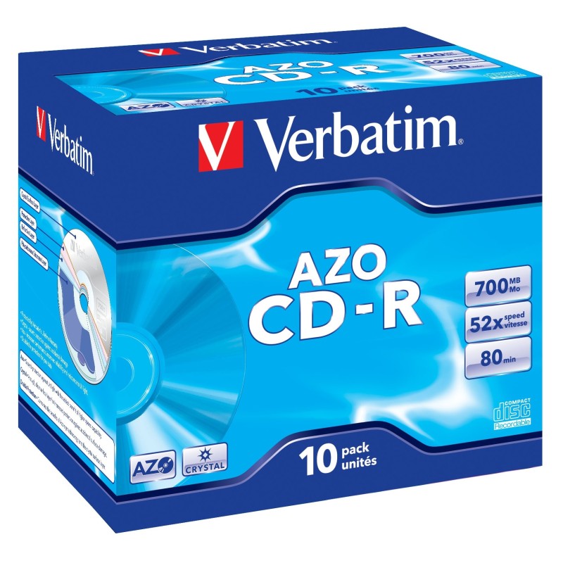 Verbatim CD-R AZO Crystal 700 MB 10 pz (Verbatim AZO CD-R80 52x 10pk 