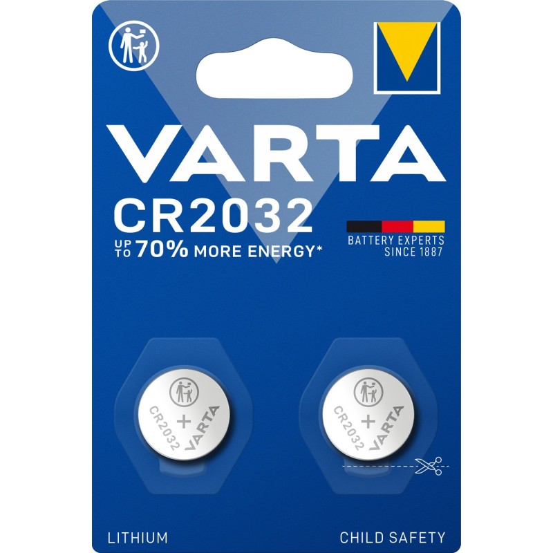 Varta LITHIUM Coin CR2032 [Batteria a bottone, 3V] Blister da 2 (1x2 