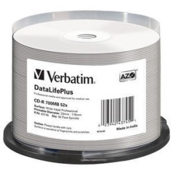 Verbatim CD-R 52x DataLifePlus 700 MB 50 pz (Verbatim CD-R 700MB 52X 