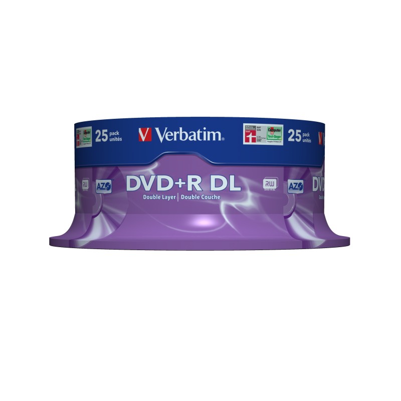 Verbatim DVD+R Double Layer 8x Matt Silver 25pk Spindle 8,5 GB DVD+R 