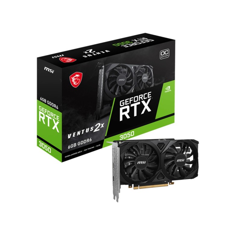 MSI Geforce RTX 3050 VENTUS 2X 6G OC NVIDIA 6 GB GDDR6 (GPU NV 3050 V