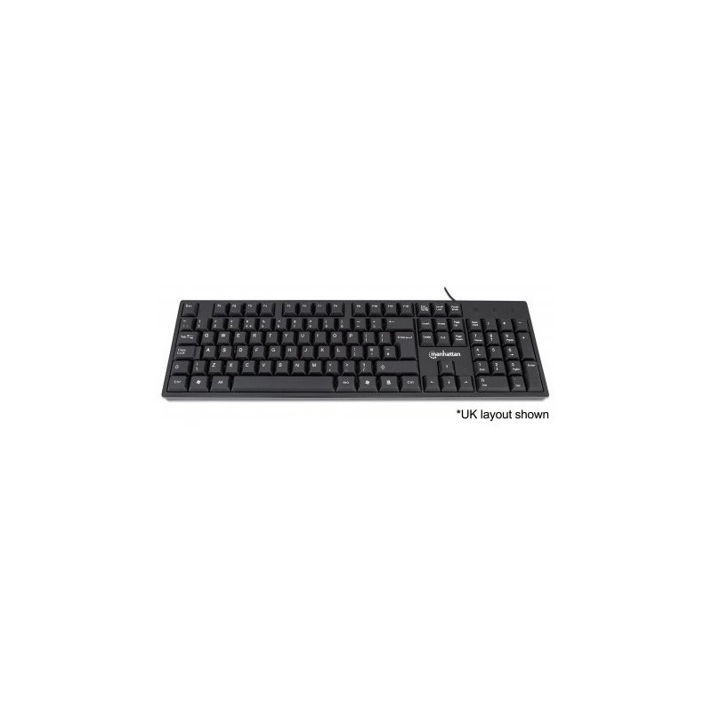 Manhattan 179324-UK tastiera USB QWERTY Inglese UK Nero (KEYBOARD UK 