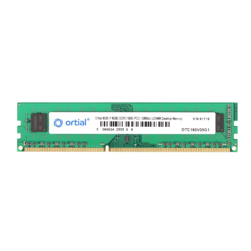 Ortial OTC160V08G1 memoria 8 GB 1 x 8 GB DDR3 1600 MHz (ORTIAL 8GB [1