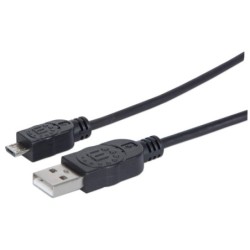 Manhattan 307178 cavo USB 1,8 m USB 2.0 USB A Micro-USB B Nero (USB-A