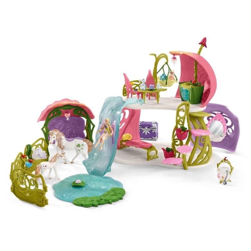 schleich BAYALA Glittering flower house with unicorns, lake and stabl