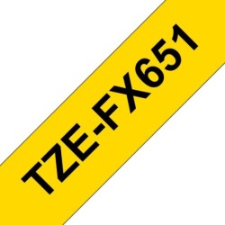 Brother TZE-FX651 nastro per etichettatrice Nero su giallo TZ (TZEFX-