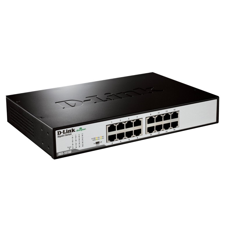 D-Link DGS-1016D/E switch di rete Non gestito Nero, Metallico (D-Link