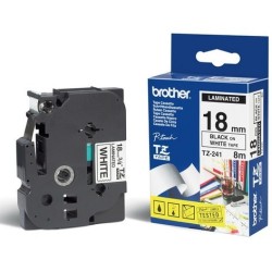 Brother TZ-241 nastro per etichettatrice (P-Touch Tape Black on White