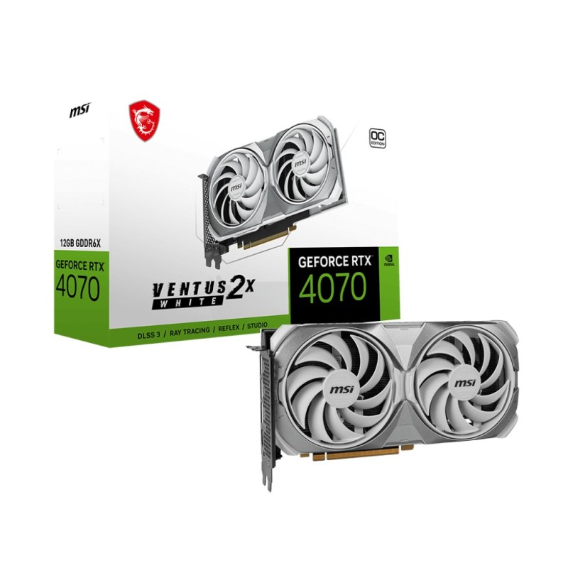 MSI VENTUS GeForce RTX 4070 2X WHITE 12G OC NVIDIA 12 GB GDDR6X (GF R