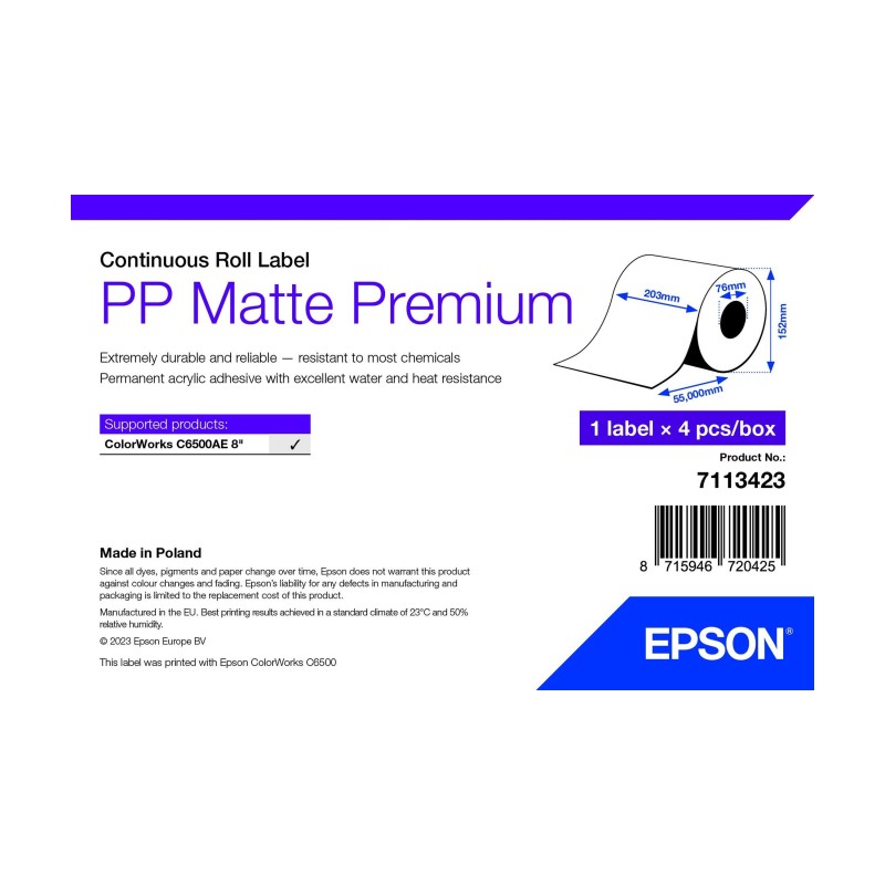 PP MATTE LABEL PREM CONTINUOUS