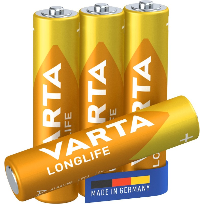 Varta Longlife, Batteria Alcalina, AAA, Micro, LR03, 1.5V, Blister da