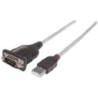 Manhattan 205153 cavo seriale Nero, Trasparente 0,45 m USB A Seriale/