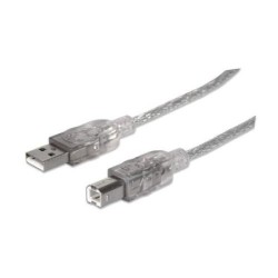 Manhattan 333405 cavo USB 1,8 m USB 2.0 USB A USB B Argento