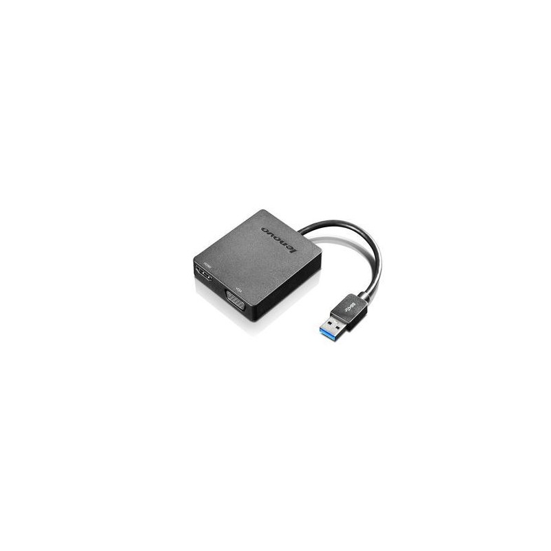 Lenovo Universale USB 3.0 a VGA/HDMI USB tipo A Nero