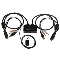 StarTech.com Switch KVM cavo HDMI USB 2 porte con audio e switch remo