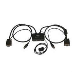 Switch Commutatore KVM USB VGA a 2 porte - Alimentato via USB con pul