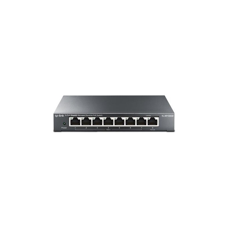 TP-LINK [TL-RP108GE] 8-Port Gigabit Managed Reverse PoE Switch, 7 PoE