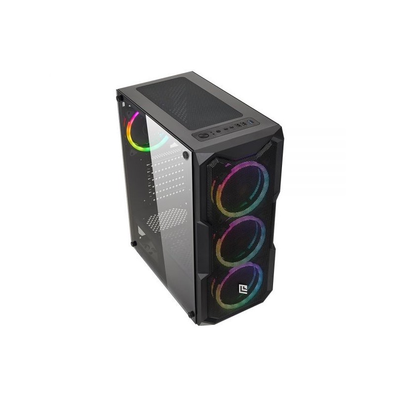 CASE MID-TOWER NO PSU SMASH S1 BLK 1USB3 2USB2 VETRO TEMPERATO RGB FAN