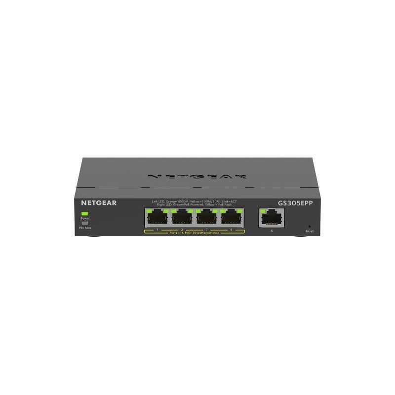 NETGEAR 5-Port Gigabit Ethernet High-Power PoE+ Plus Switch (GS305EPP