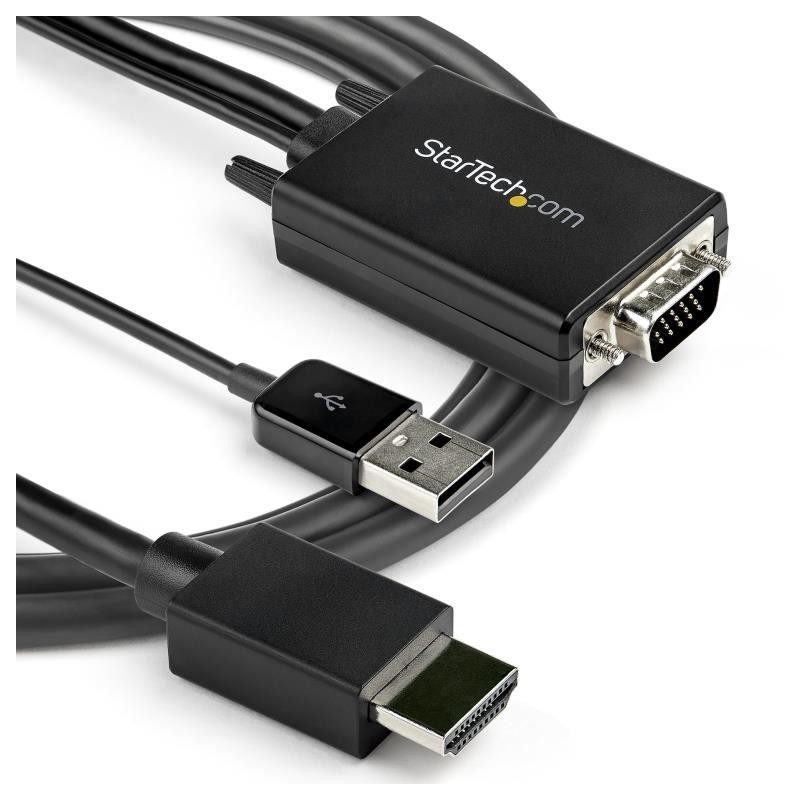 Cavo adattatore convertitore da VGA a HDMI da 2 m - Alimentazione USB