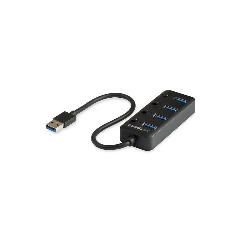 StarTech.com Hub USB 3.0 a 4 porte - 4x USB-A con Swith On/Off Indivi