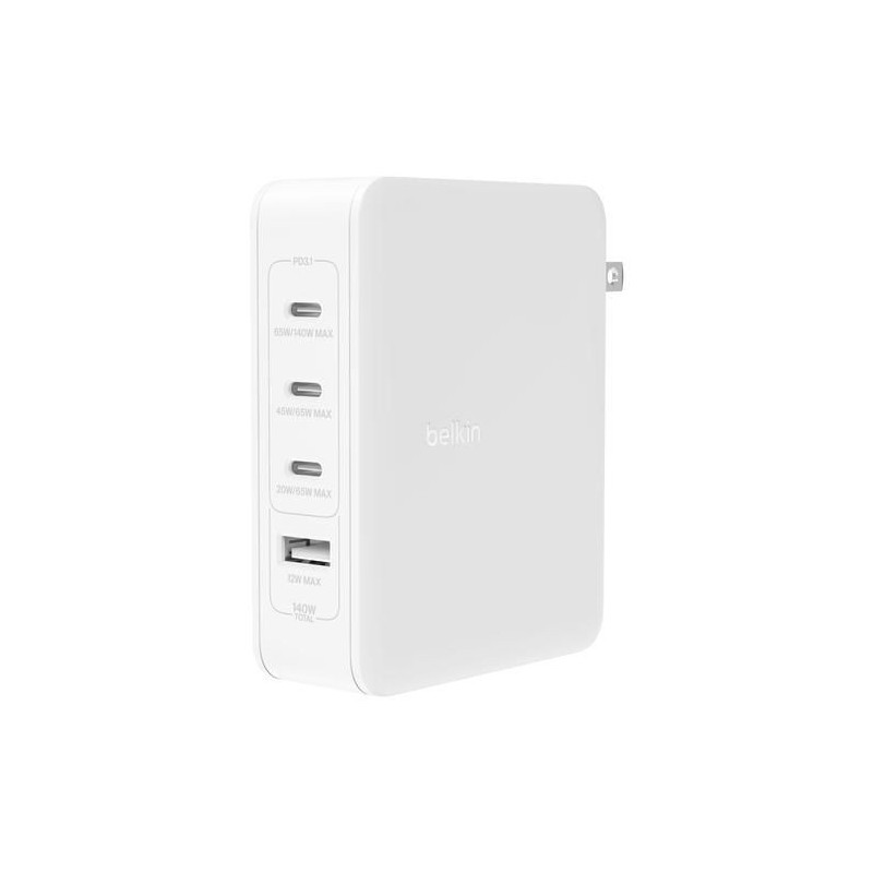 140W 4-PORTS USB GAN WALL CHARGER UK EU