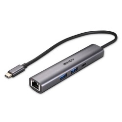 Lindy 43385 hub di interfaccia USB tipo-C 10000 Mbit/s Grigio