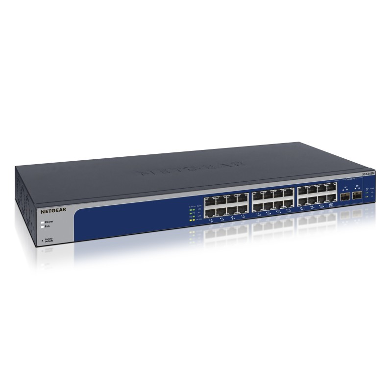 NETGEAR XS724EM Gestito L2 10G Ethernet (100/1000/10000) 1U Blu, Grig