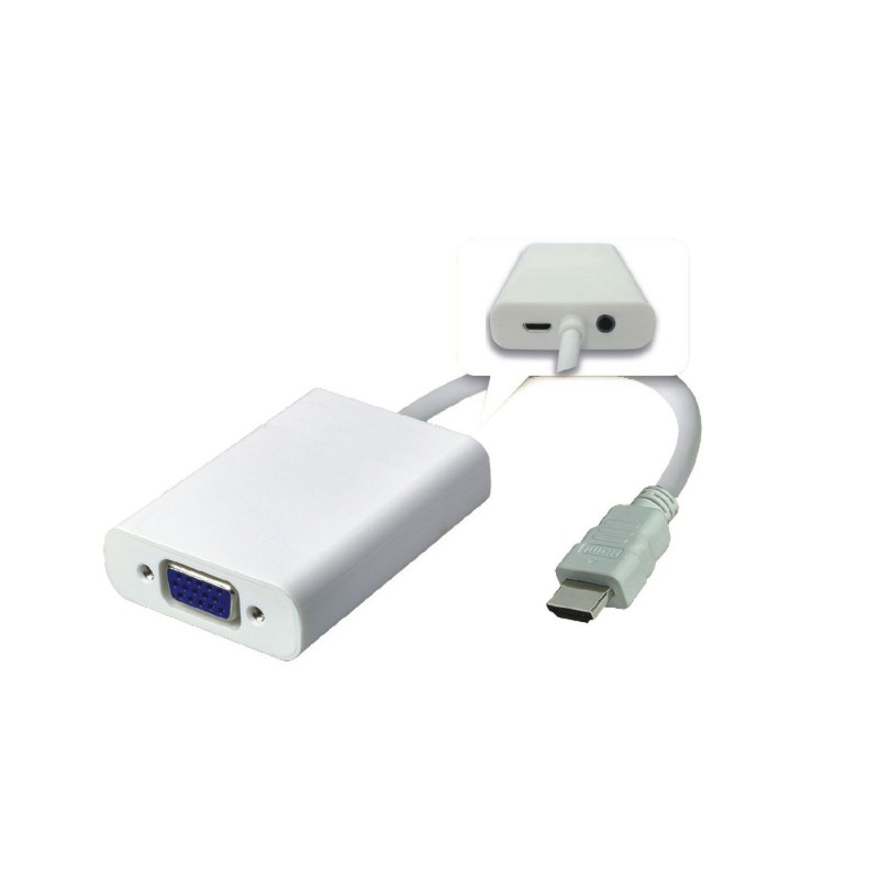 Adapter HDMI - VGA M/F White