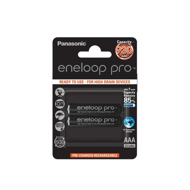 1x2 Panasonic Eneloop Pro Micro AAA 930 mAh