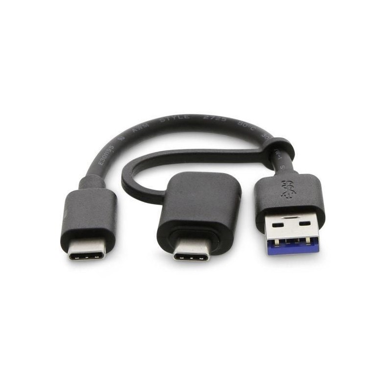 2 in 1 USB-C (M) a USB-A (M)