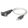 Manhattan 205146 cavo seriale Grigio 0,45 m USB A Seriale/COM/RS232/D