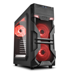 SHARKOON CASE VG7-W RED ATX 2XUSB3 6 SLOTS 2X120 LED FRONT 1X120