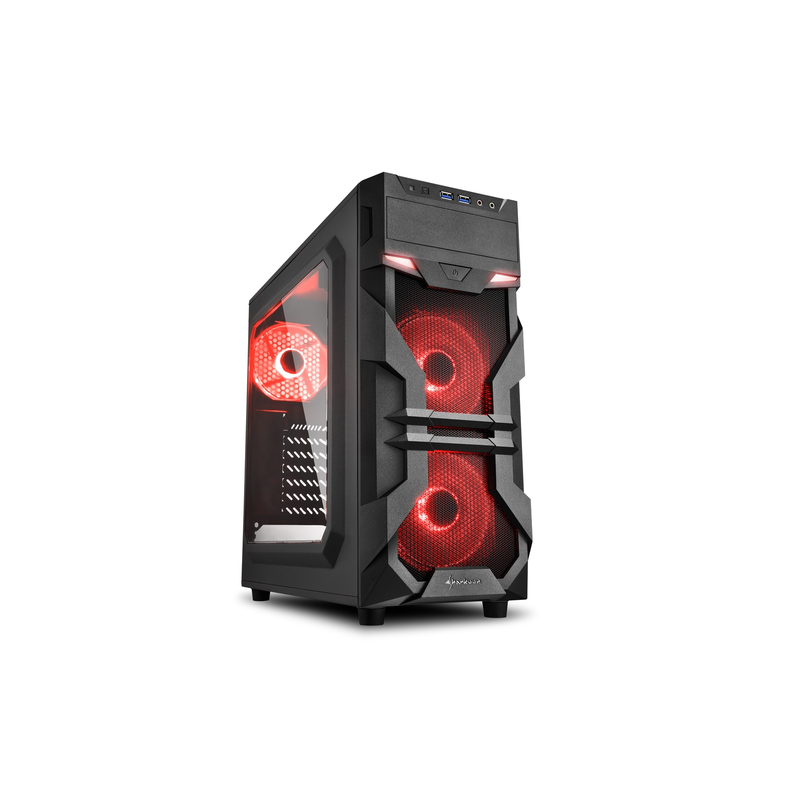 SHARKOON CASE VG7-W RED ATX 2XUSB3 6 SLOTS 2X120 LED FRONT 1X120