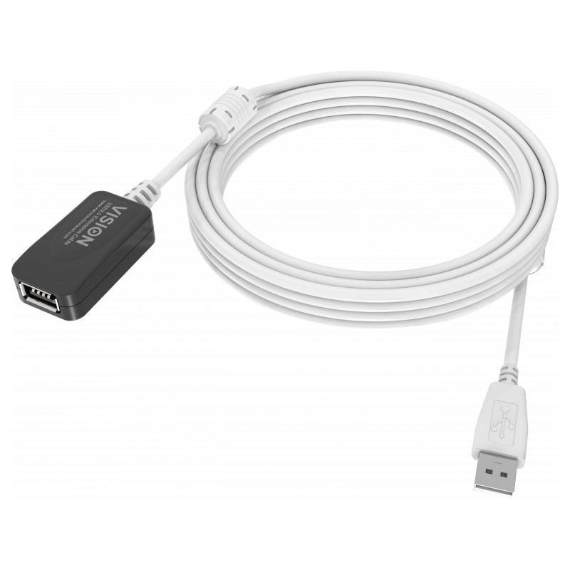 Vision TC 5MUSBEXT+ cavo USB 5 m USB 2.0 USB A Bianco (VISION install