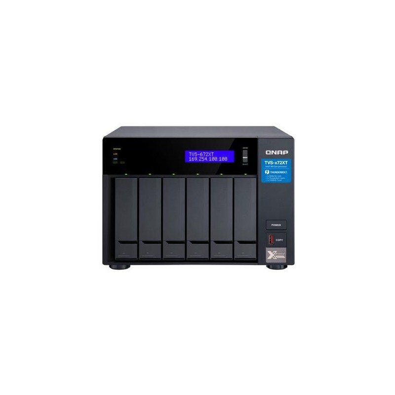 QNAP TVS-672XT NAS Tower Collegamento ethernet LAN Nero i3-8100T