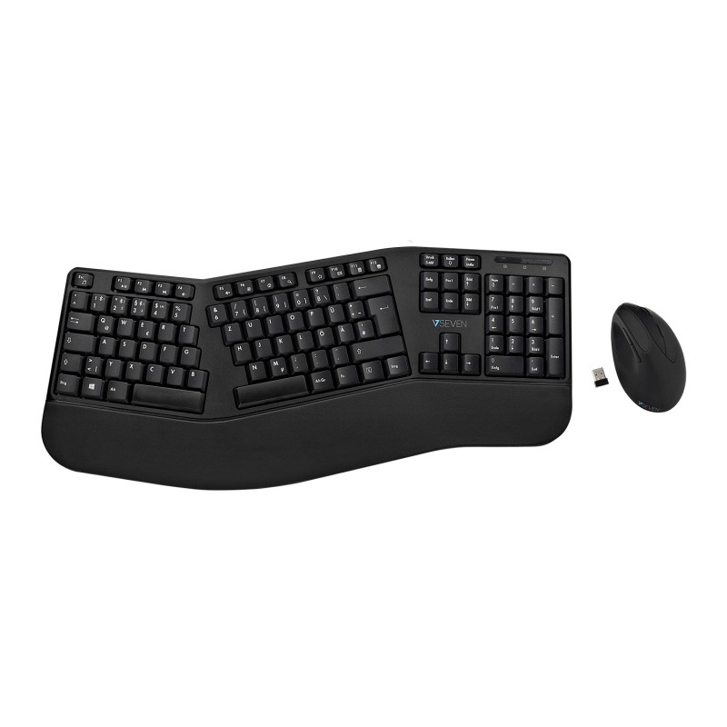 V7 Combinazione tastiera e mouse ergonomici bluetooth CKW500BTDE di -