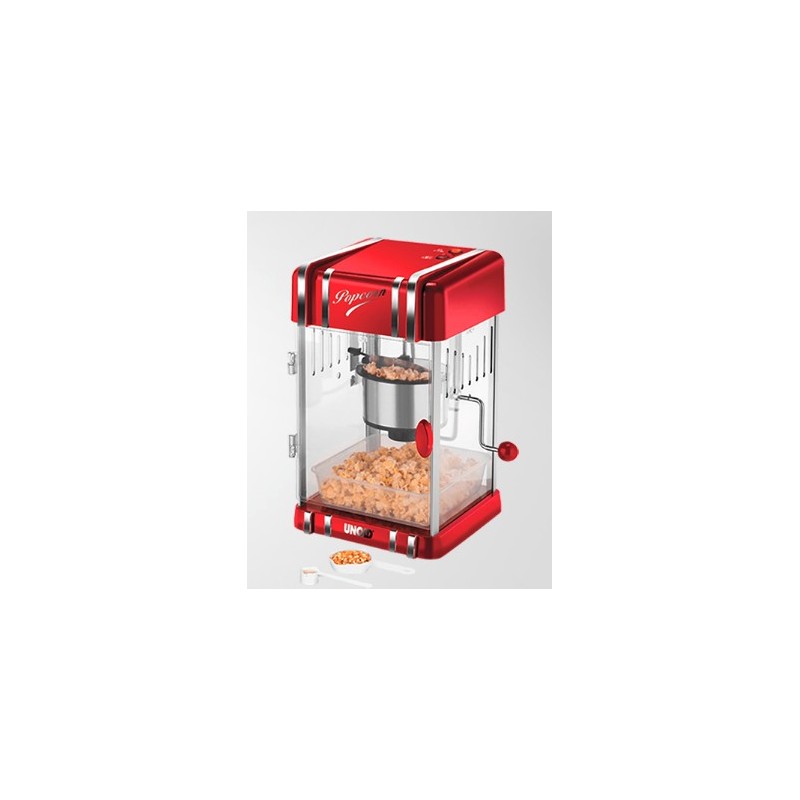 UNOLD 48535 Retro Popcorn-maskine 300W R&Atilde;&cedil;d metallisk/transparent