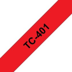 RIBBON ORIGINALE BROTHER TC-401 NERO SU ROSSO 12mm