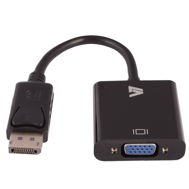 V7 Adaptador negro de v&Atilde;&shy;deo con conector DisplayPort macho a VGA h