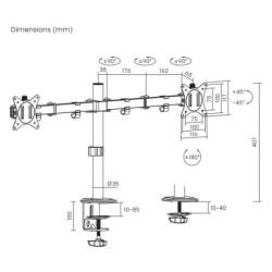 Supporto da Tavolo per Schermo MacLean MC-754N 17&quot; 32&quot;