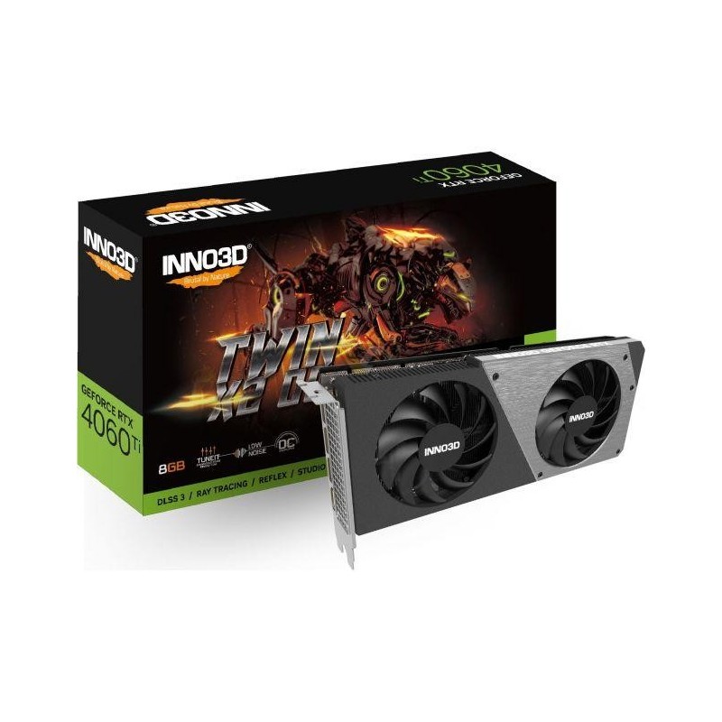 INNO3D VGA GEFORCE RTX 4060 TI, RTX 4060 TI TWIN X2 OC, 8GB GDDR6, 3D