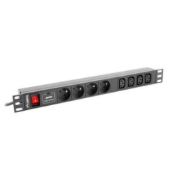 Multipresa 8 Prese con Interruttore Lanberg PDU-04E04I-0200-BK 2 m